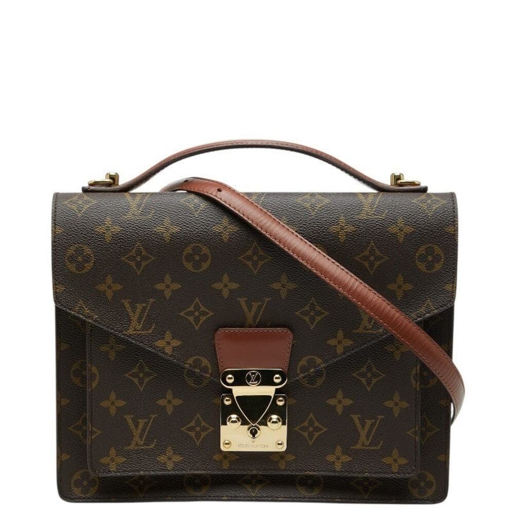 Louis Vuitton Monogram Monceau Shoulder Bag Brown